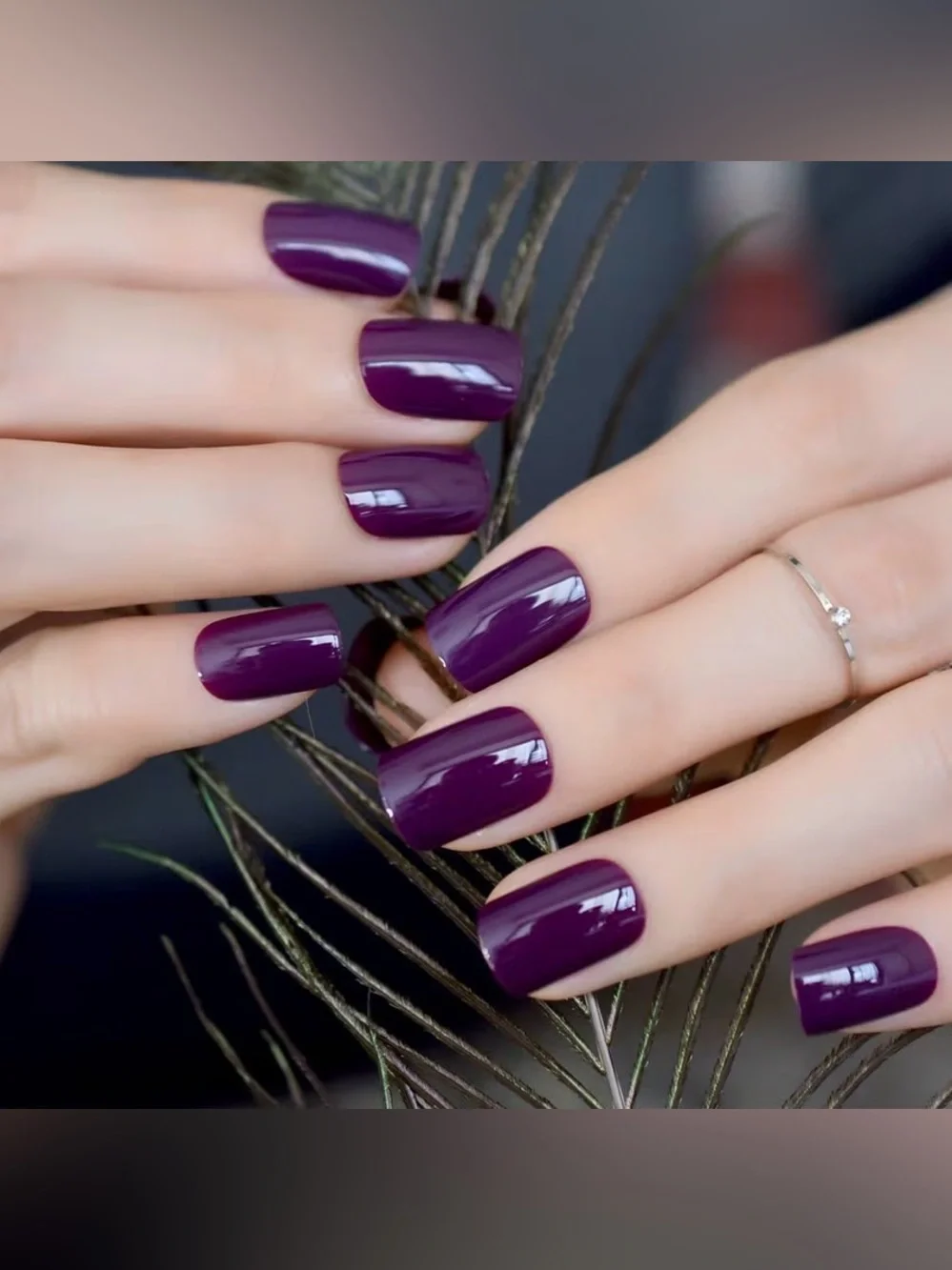 Glossy Deep Plum Press-On Nails